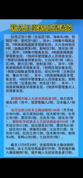 黑龙江最新疫情通报今天新增(黑龙江发布最新疫情通报)