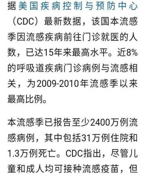 美国疫情死亡人数最新消息2023（美国流感最新消息）